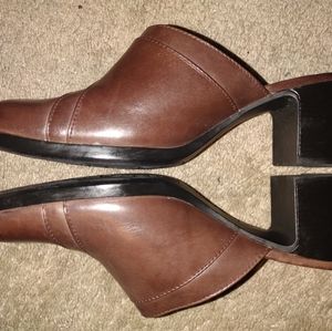 Clarks Brown leather shoes With Heel#515